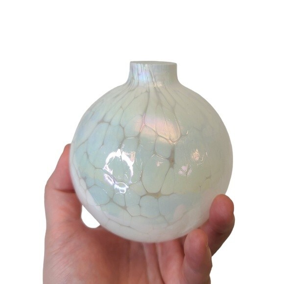 Vintage Traditions Hand Blown Iridescent Glass Oil Lamp - Picture 11 of 14